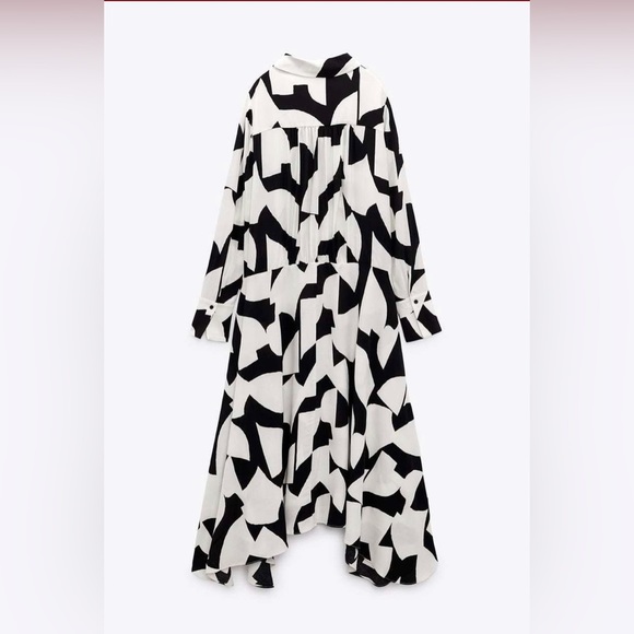 ZARA Long Black & White Dress - Picture 5 of 6